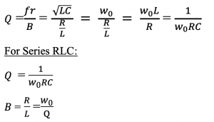 Transfer Function Bandwidth And Quality Factor In Rlc Circuits Rahsoft
