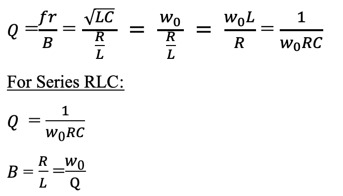 Transfer Function, Bandwidth And Quality Factor In RLC Circuits   Rahsoft